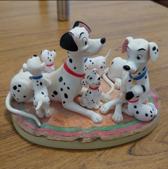 Dalmatian Dog Figurine Set - White and Black